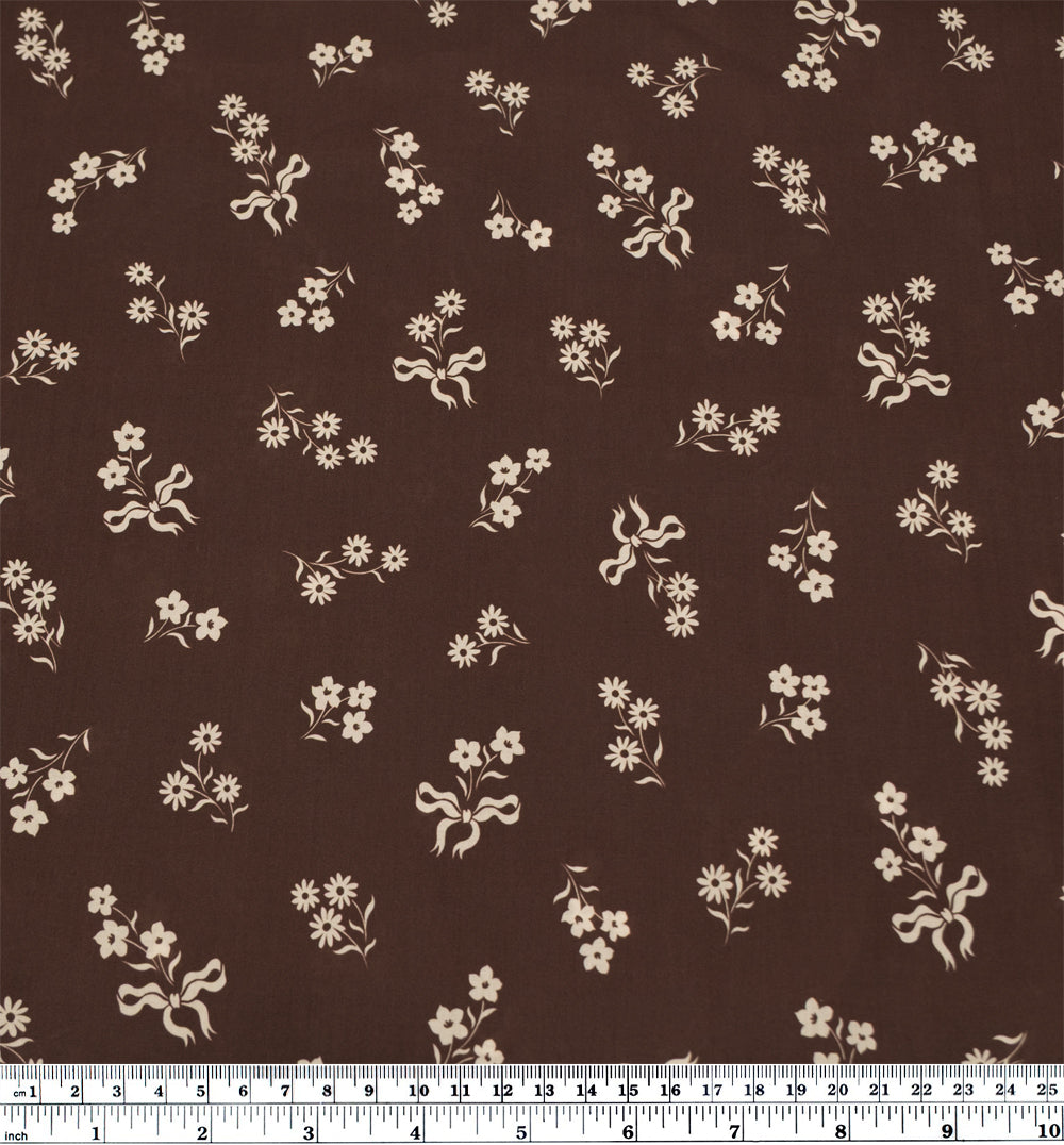 Darling Cotton Lawn - Coffee Bean/Ivory | Blackbird Fabrics