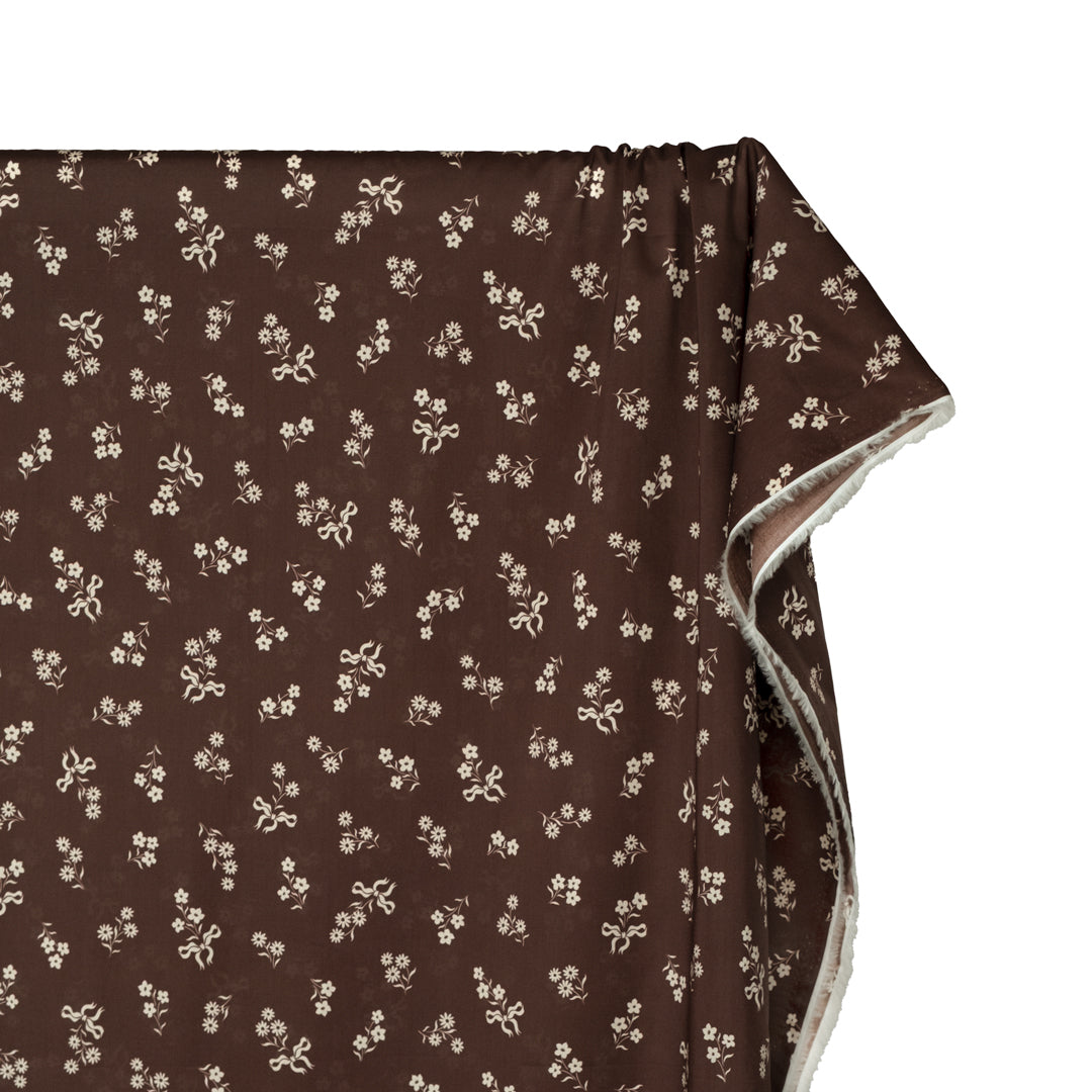 Darling Cotton Lawn - Coffee Bean/Ivory | Blackbird Fabrics