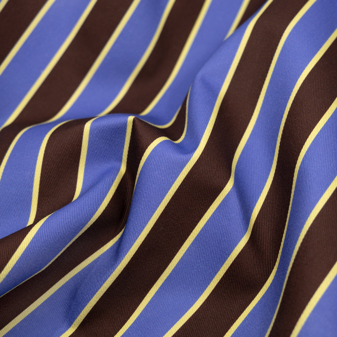 Vacation Stripe Printed Cotton Twill - Belize/Kalamata | Blackbird Fabrics