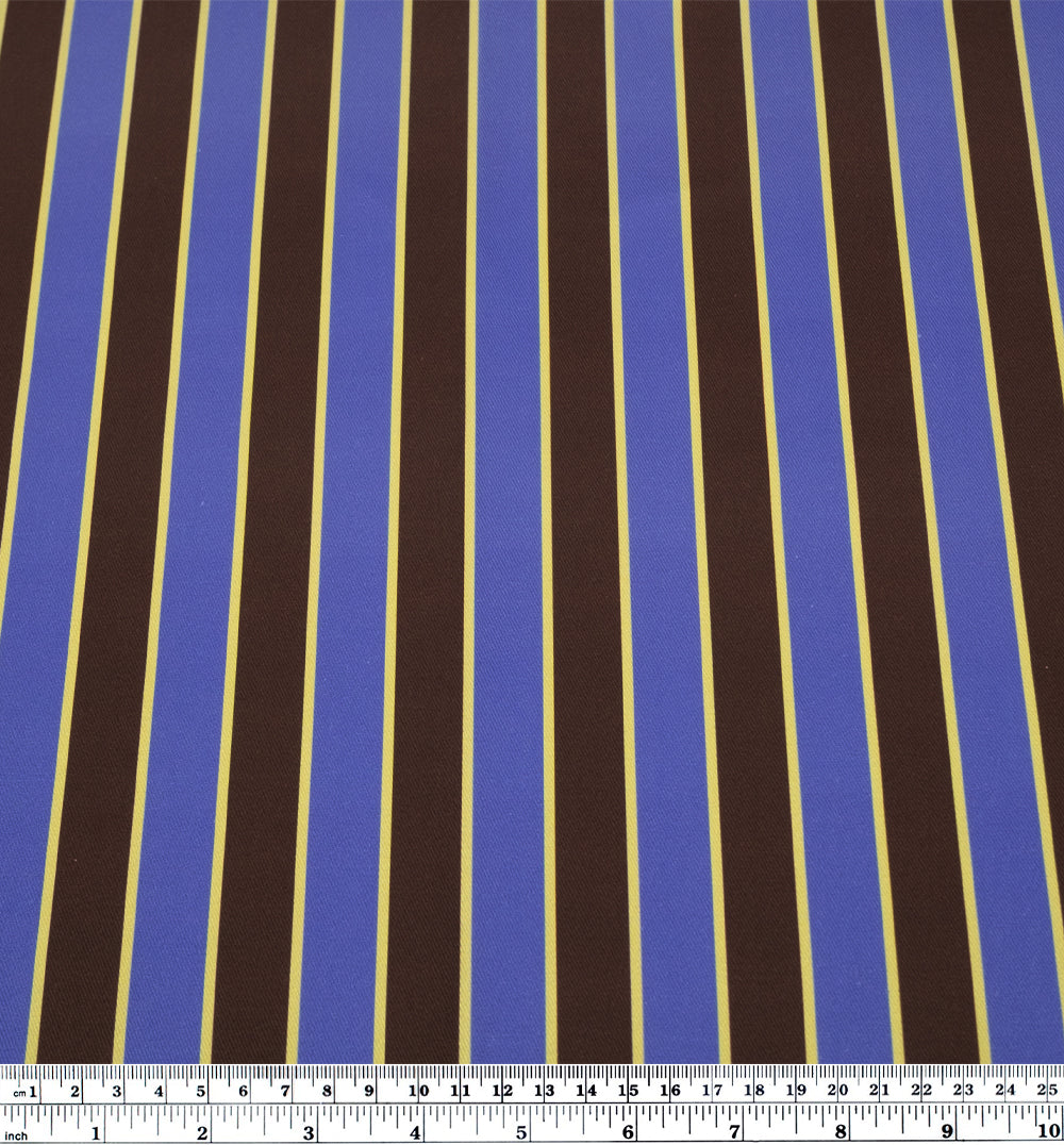 Vacation Stripe Printed Cotton Twill - Belize/Kalamata | Blackbird Fabrics