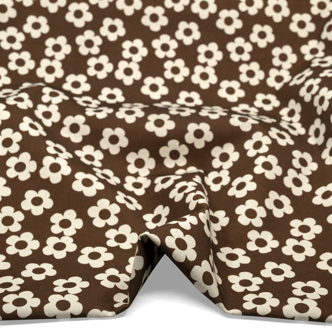 Buttercup Printed Cotton Twill - Nutshell | Blackbird Fabrics
