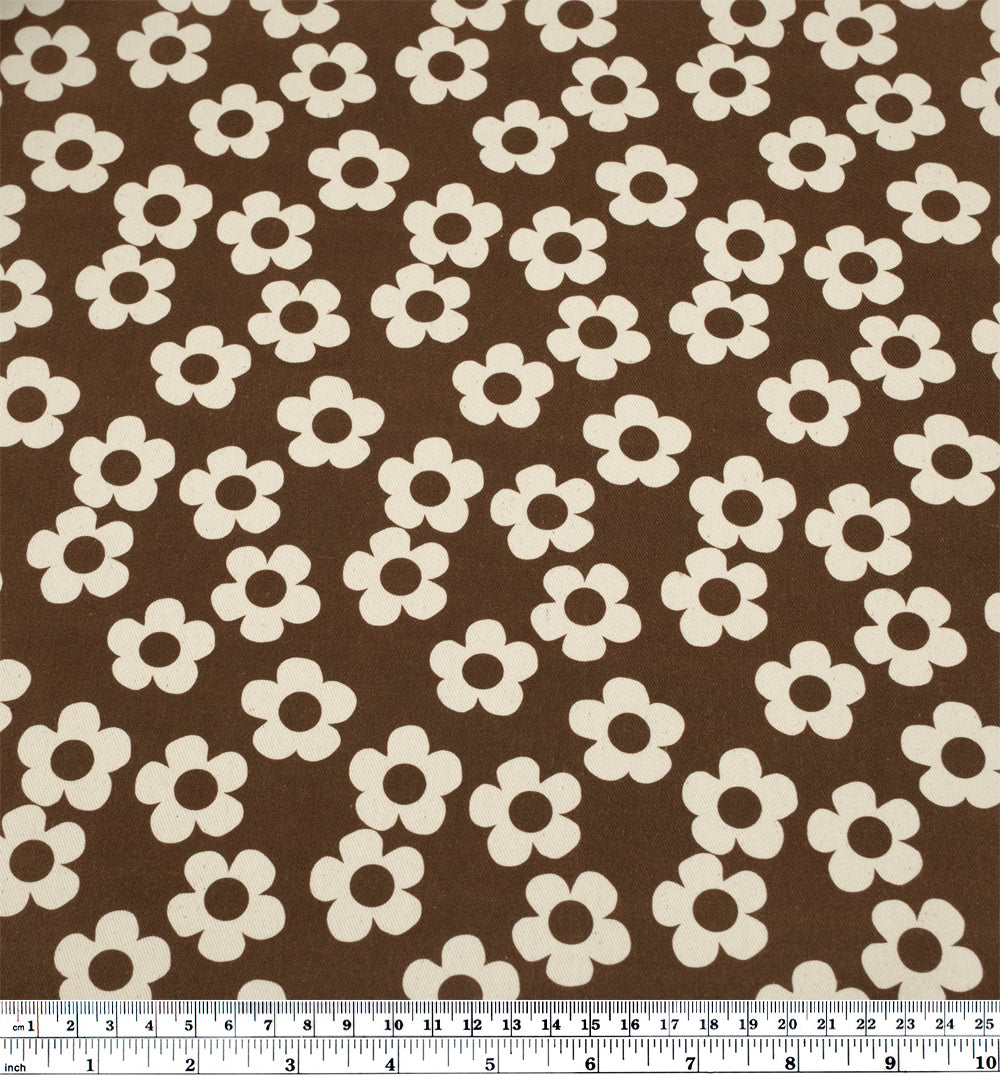 Buttercup Printed Cotton Twill - Nutshell | Blackbird Fabrics