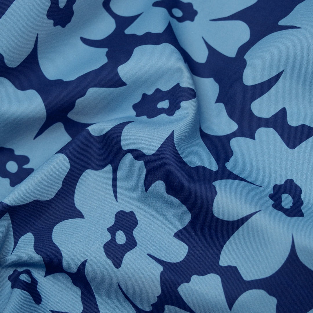 Poppy Field Printed Cotton Twill - Denim/Canal | Blackbird Fabrics