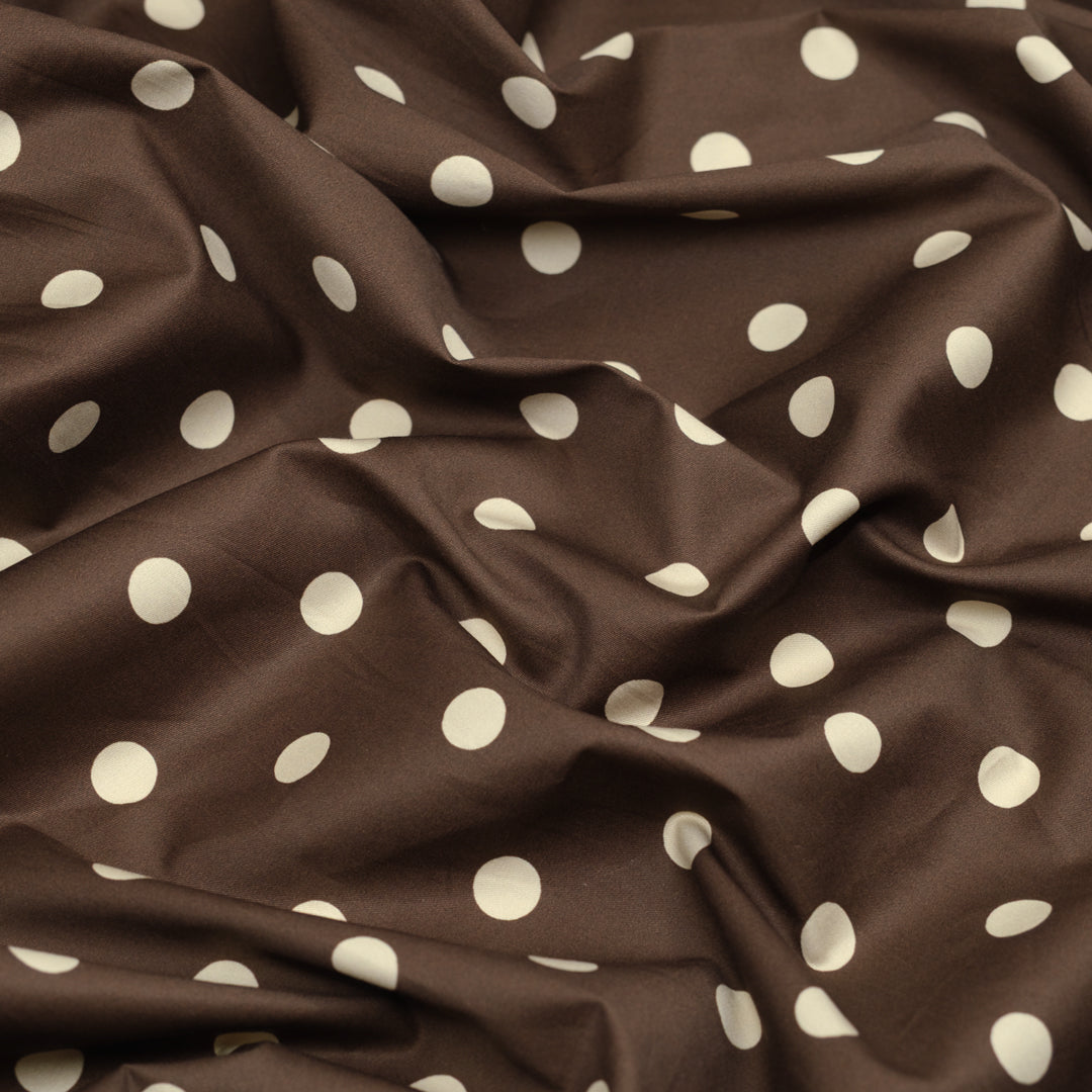 Big Dots Cotton Twill Shirting - Umber/Bisque | Blackbird Fabrics