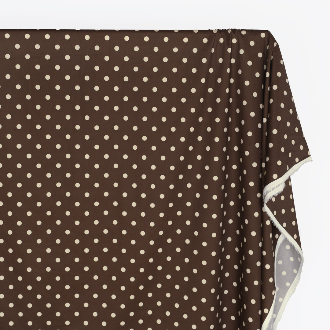 Big Dots Cotton Twill Shirting - Umber/Bisque | Blackbird Fabrics