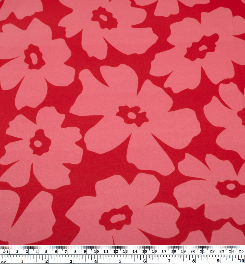 Poppy Field Cotton Twill Shirting - Cherry/Taffy | Blackbird Fabrics