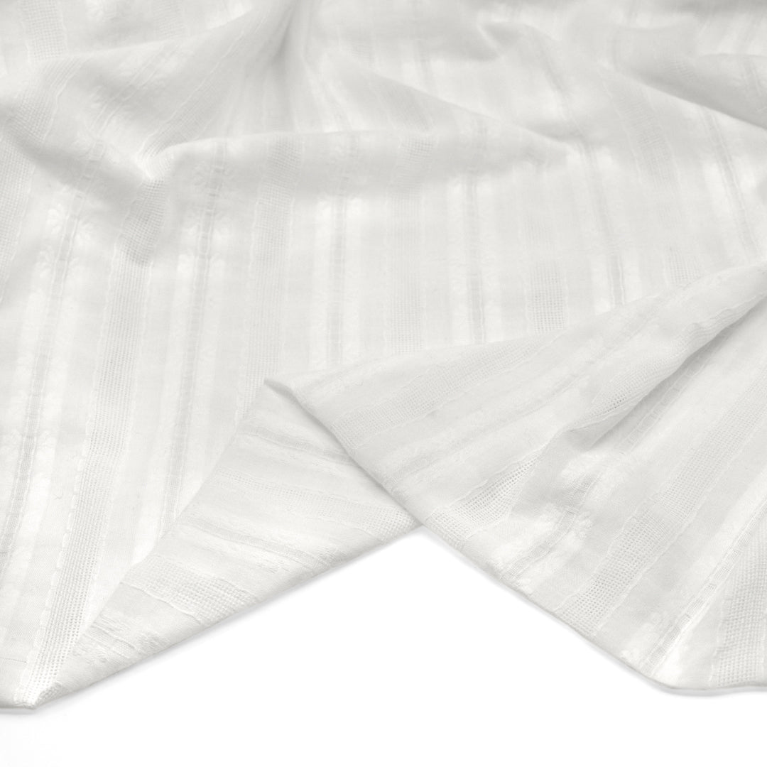 Floral Lattice Cotton Gauze - White | Blackbird Fabrics