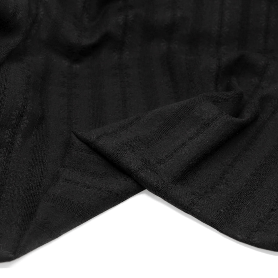 Floral Lattice Cotton Gauze - Black | Blackbird Fabrics