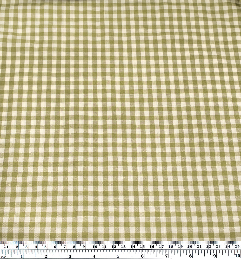 Bonbon Viscose Cotton Gingham - Green Pea | Blackbird Fabrics