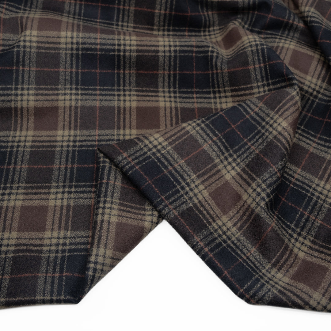 Plaid Cotton Flannel - Peat/Shale | Blackbird Fabrics