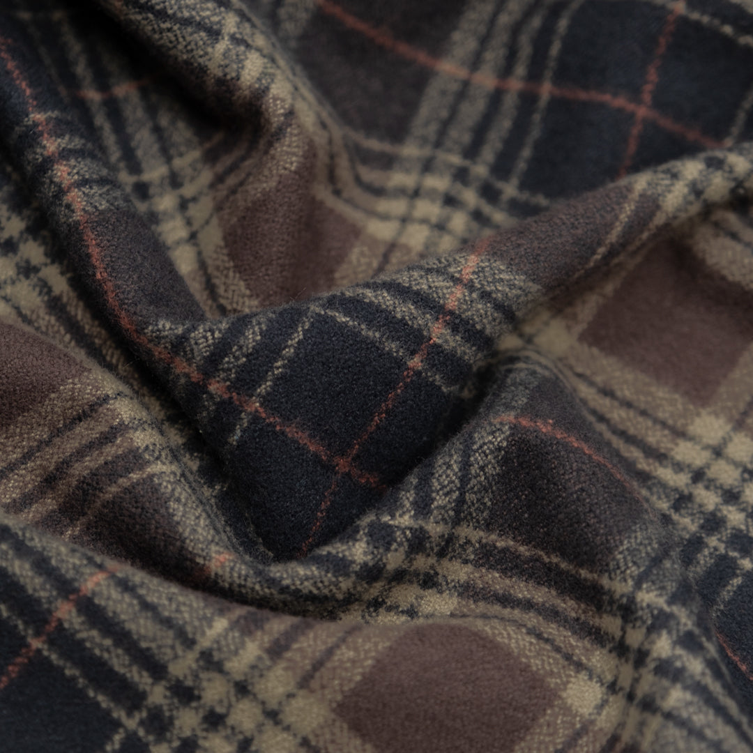 Plaid Cotton Flannel - Peat/Shale | Blackbird Fabrics