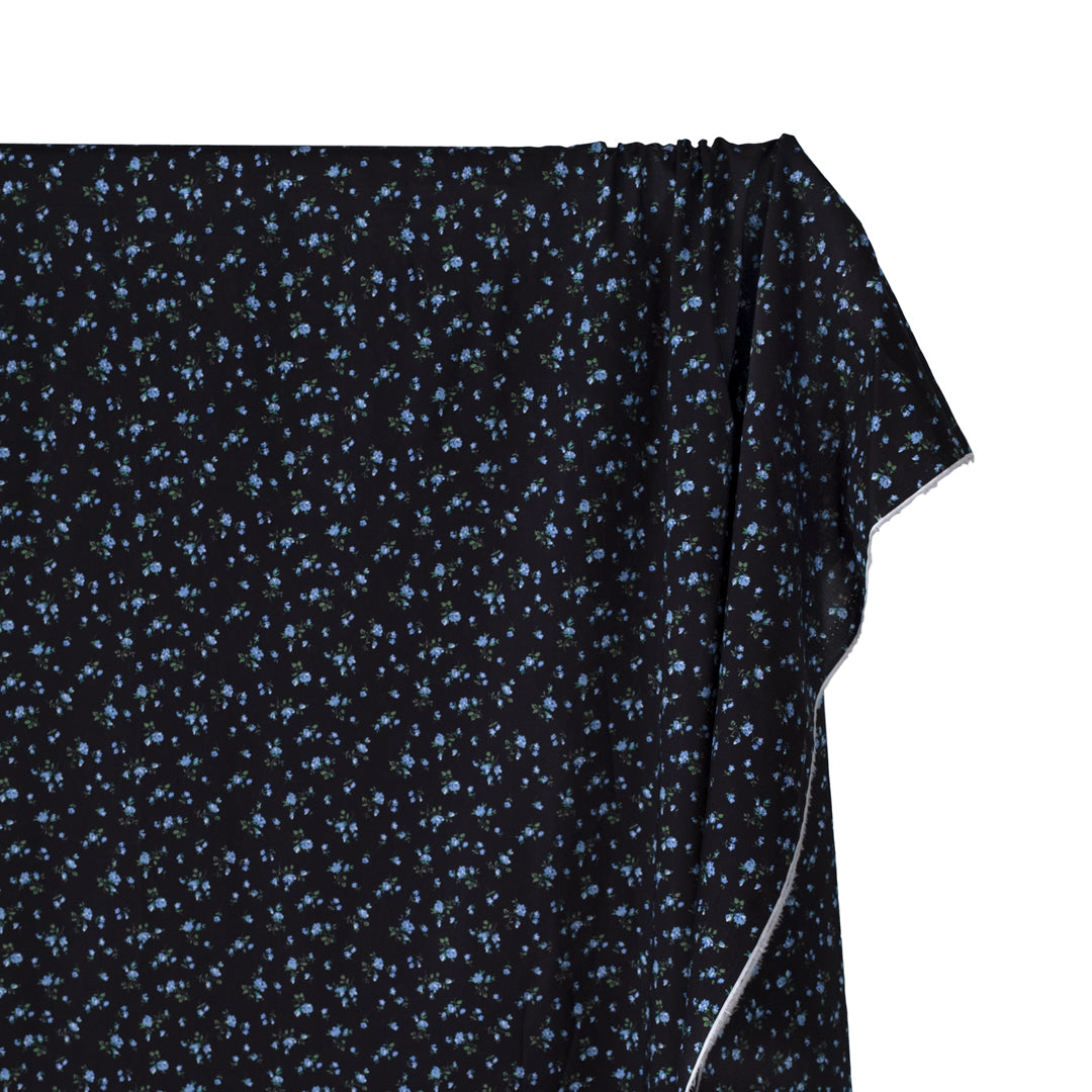 Minuet Printed Cotton Lawn - Midnight Blue/Cornflower | Blackbird Fabrics