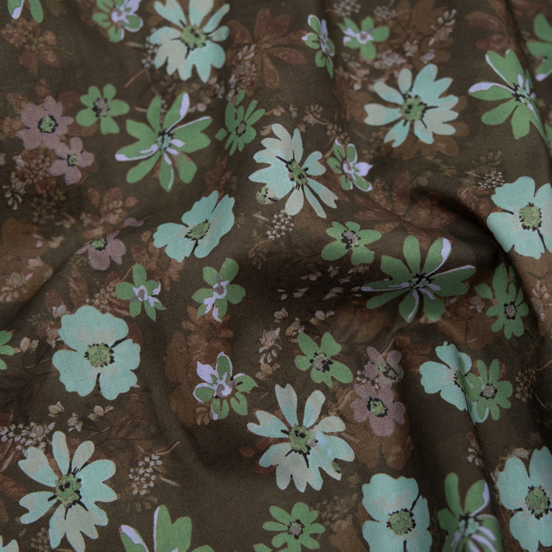 Vanitas Printed Cotton Lawn - Tapenade/Jade/Multi | Blackbird Fabrics