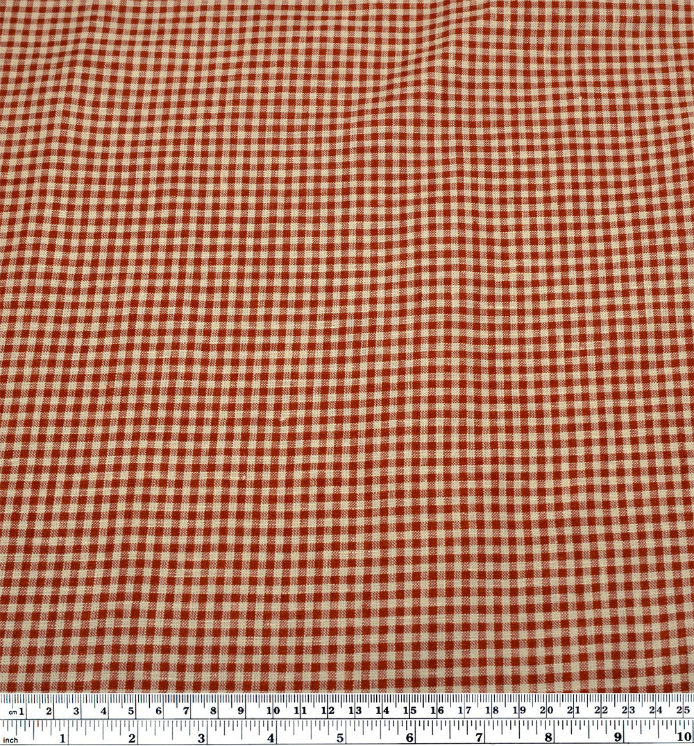 Petite Gingham Linen - Madder/Birch | Blackbird Fabrics