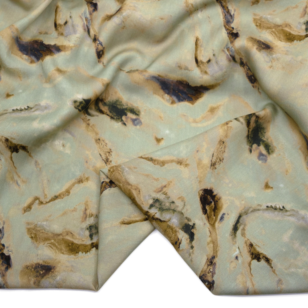 Jade Slab TENCEL™ Lyocell Twill - Celadon/Sand | Blackbird Fabrics
