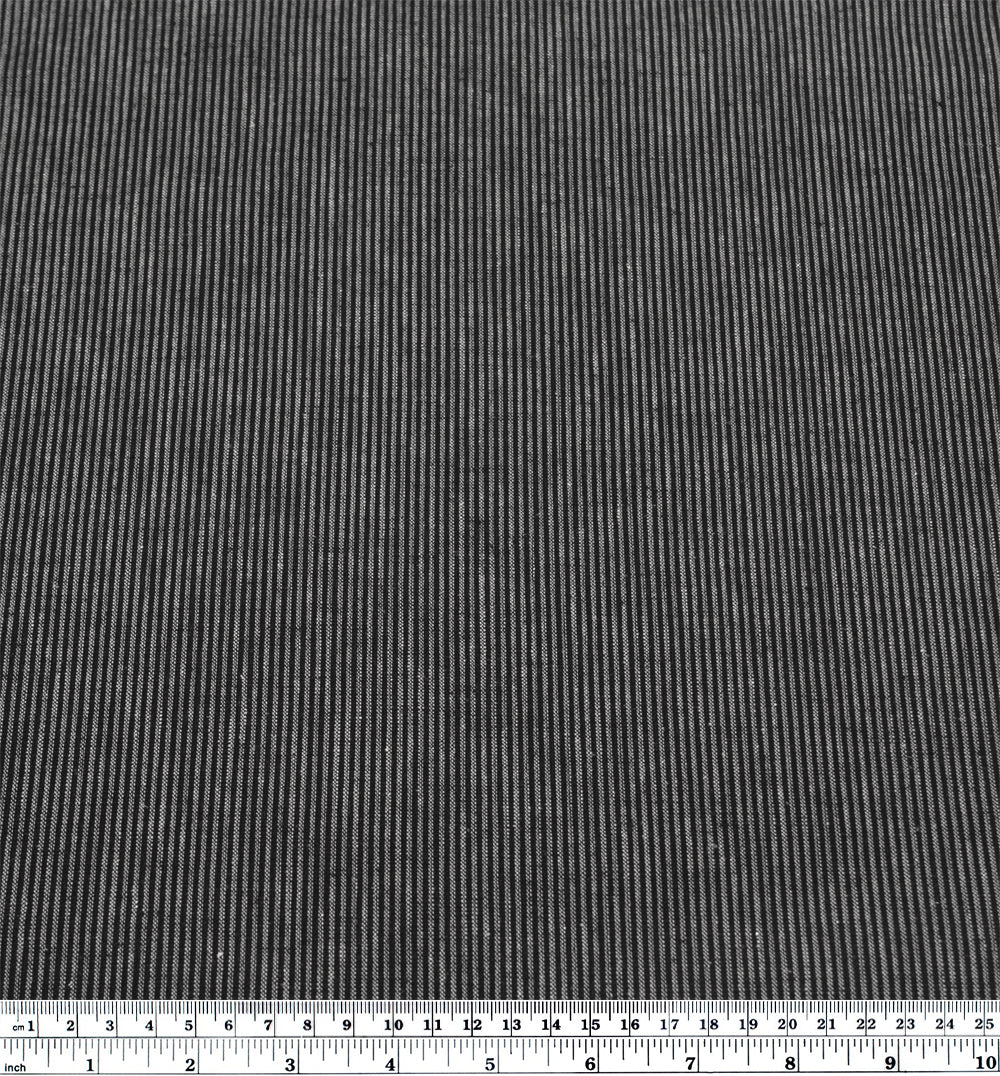 Narrow Stripe Go-To Linen Cotton Blend - Black/Pale Grey | Blackbird Fabrics