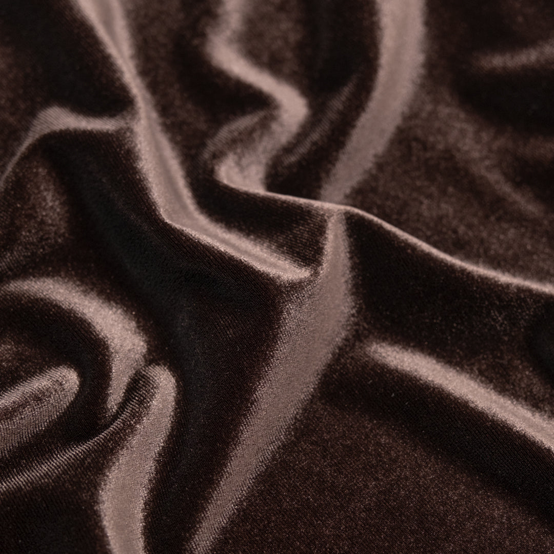 Radiant Stretch Velvet - Chocolate | Blackbird Fabrics