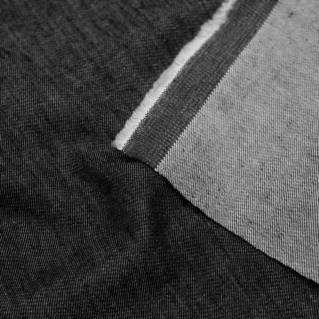 6oz Organic Cotton & Hemp Denim - Vintage Black | Blackbird Fabrics