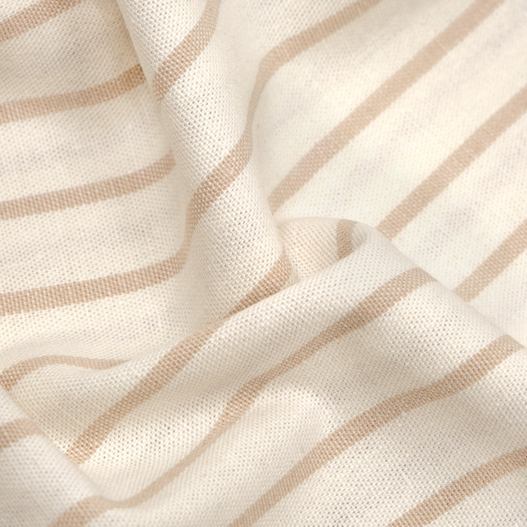 Striped Lightweight Cotton Canvas - Ivory/Shell | Blackbird Fabrics