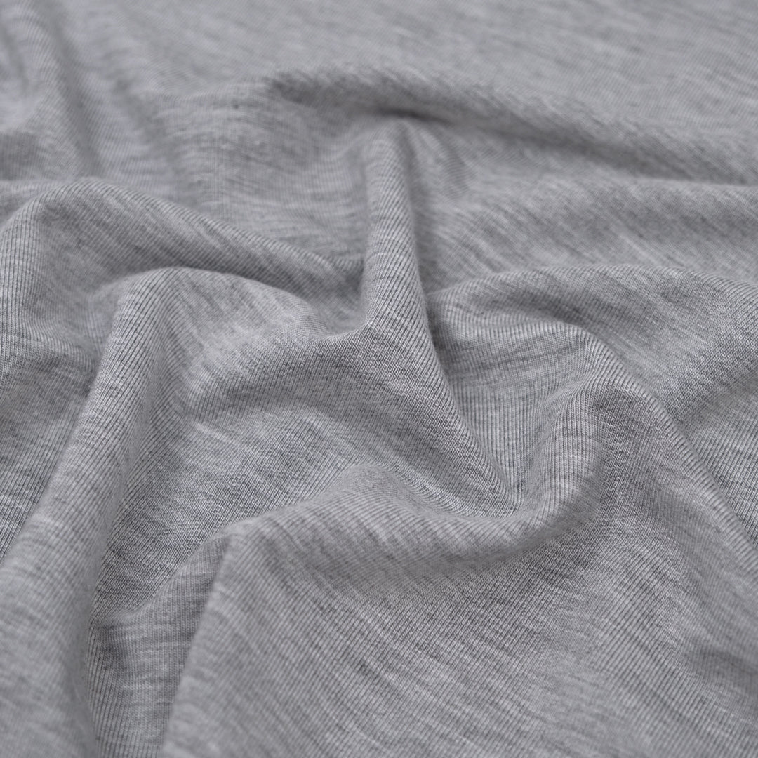 Cloud Lenzing™ Modal Jersey Knit - Light Heather Grey | Blackbird Fabrics