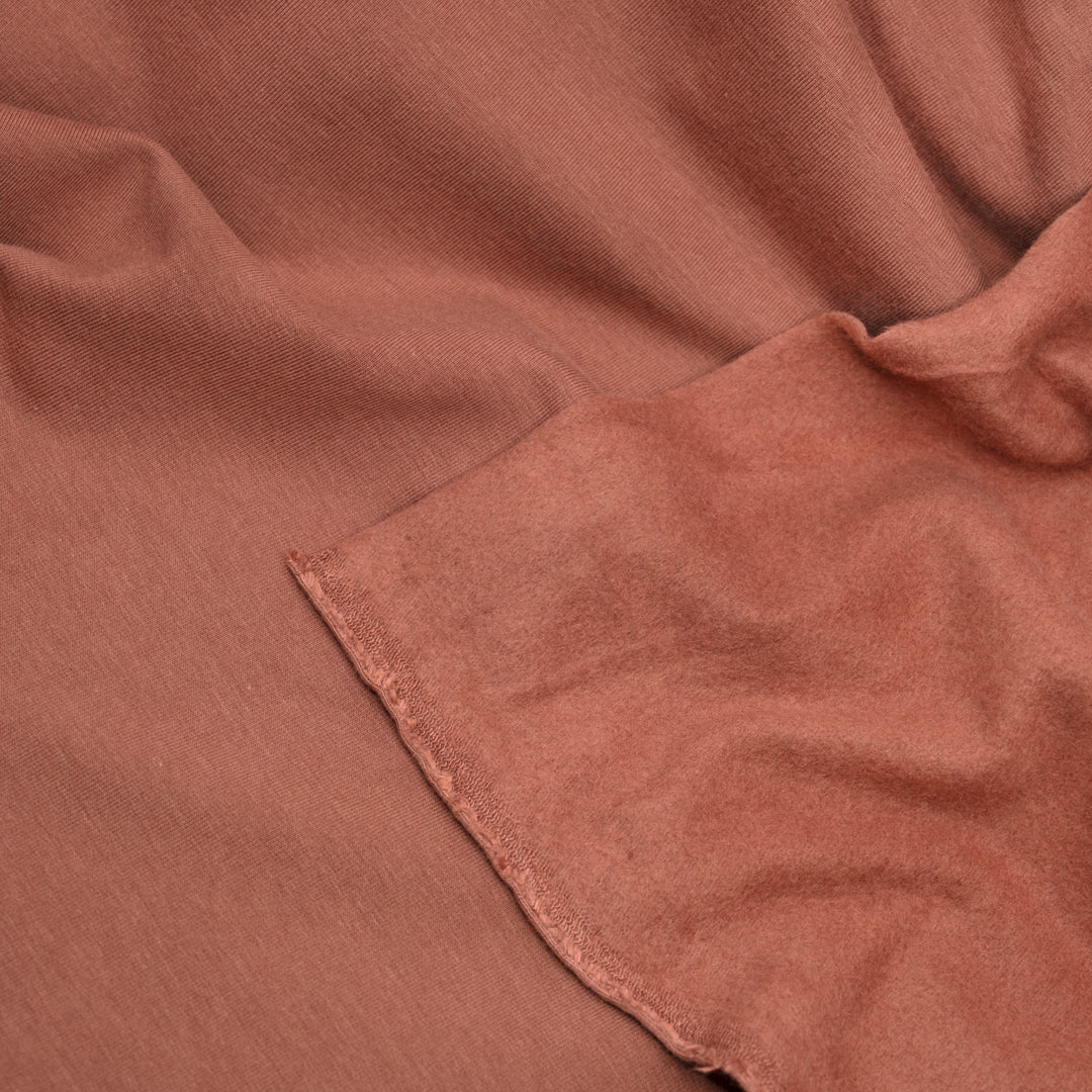 Bamboo & Cotton Stretch Fleece - Rosewood | Blackbird Fabrics