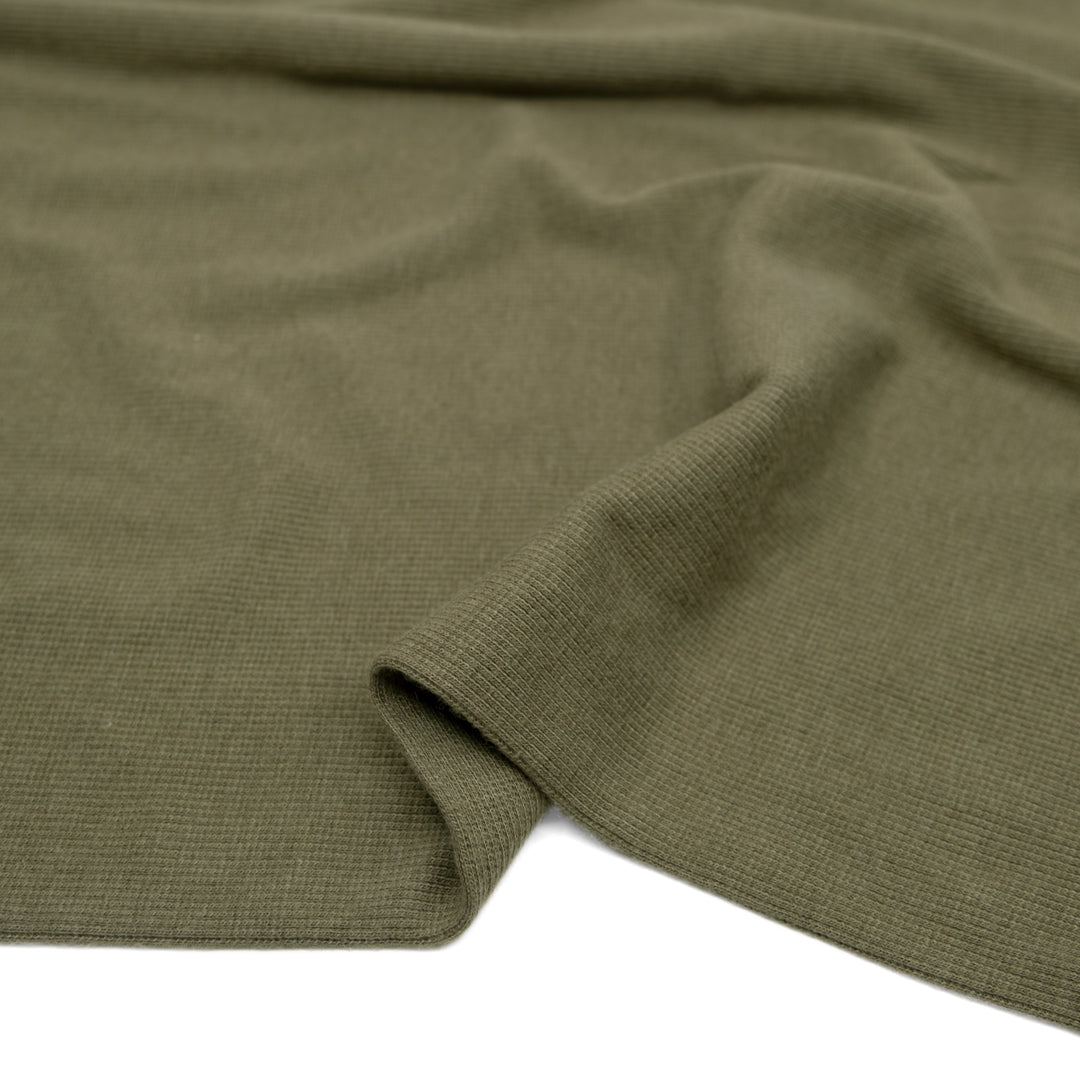 Bamboo & Cotton 2x2 Ribbing - Light Olive | Blackbird Fabrics