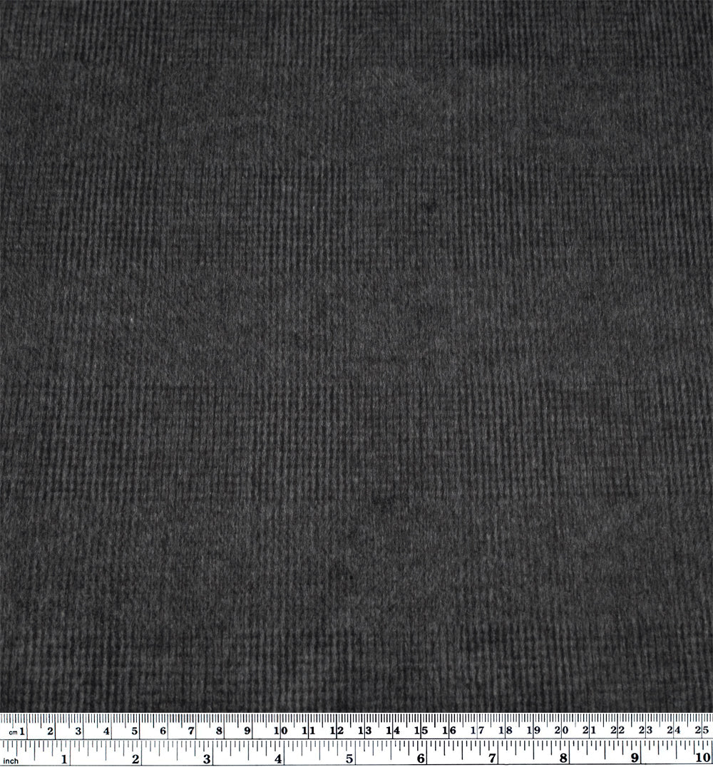 Poly Wool Double Faced Coating - Heather Charcoal/Black | Blackbird Fabrics