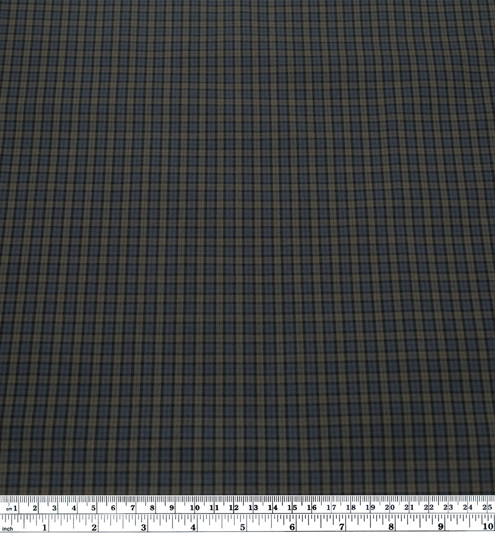 Field Day Plaid Cotton Shirting - Riviera/Ivy | Blackbird Fabrics