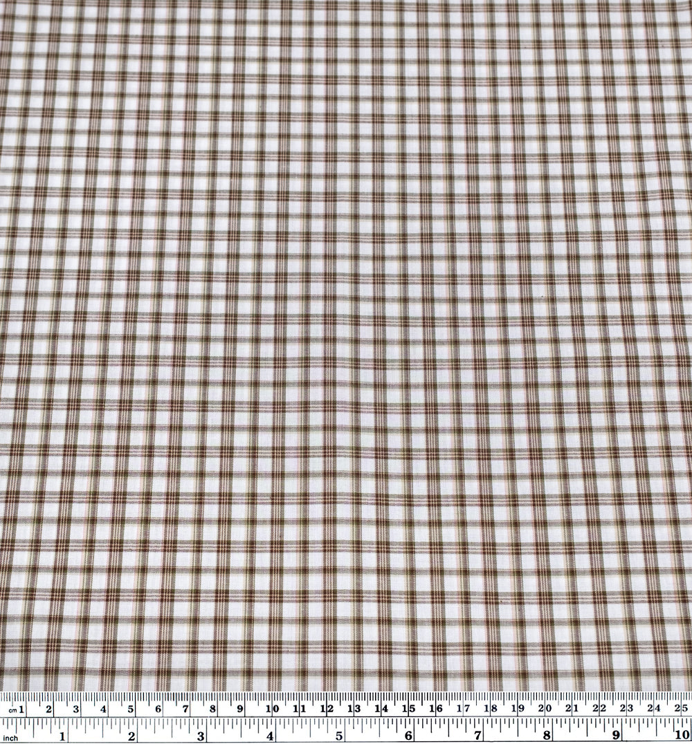 Acreage Mini Plaid Cotton Shirting - White/Multi | Blackbird Fabrics