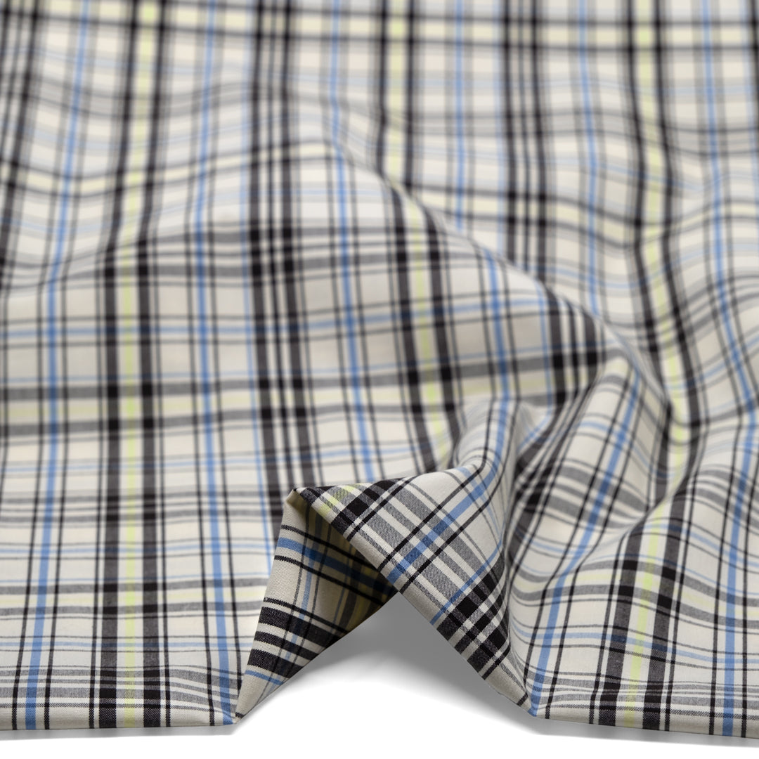 Horizon Plaid Cotton Shirting - Cream/Multi | Blackbird Fabrics