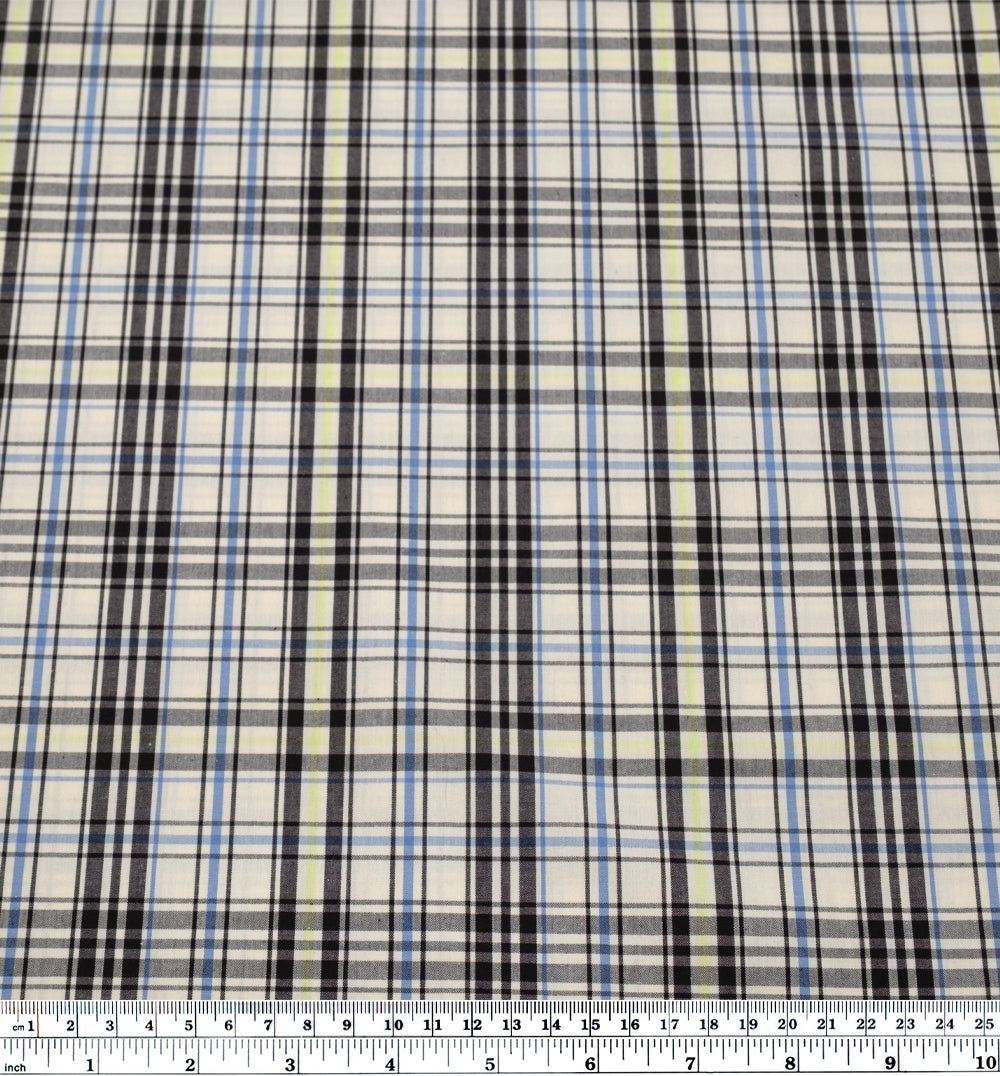Horizon Plaid Cotton Shirting - Cream/Multi | Blackbird Fabrics