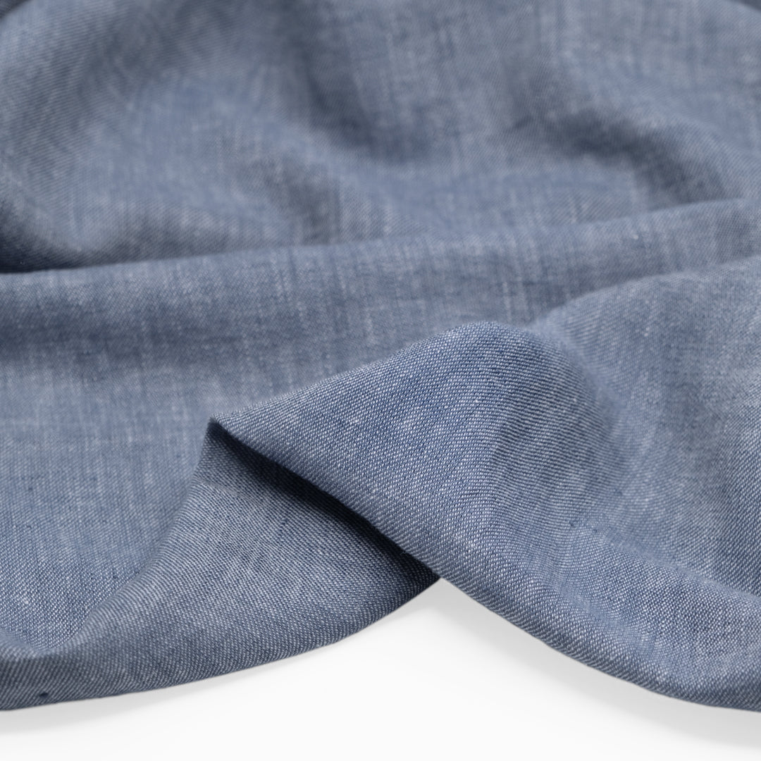 Linen Cotton Chambray Denim - Overcast | Blackbird Fabrics