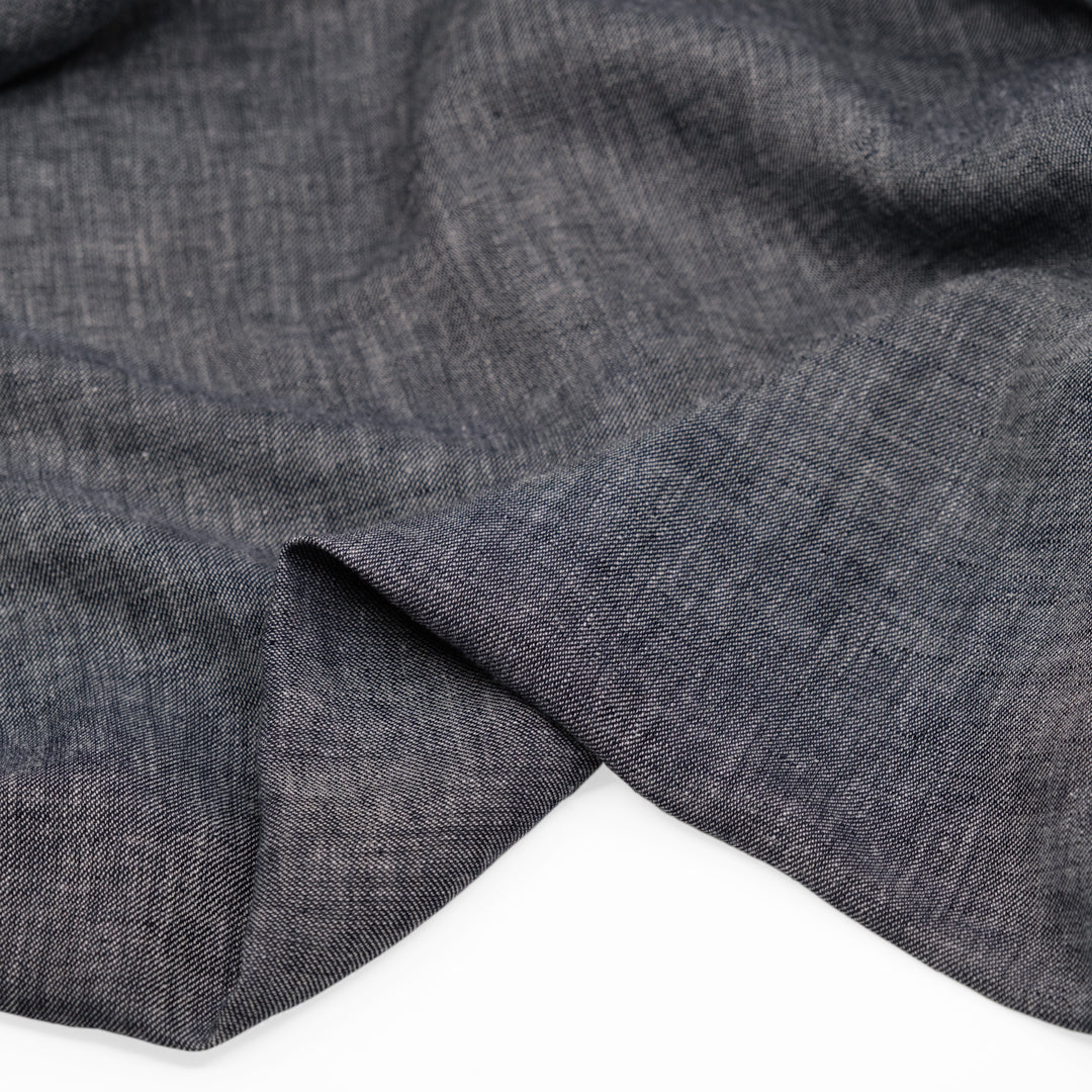 Linen Cotton Chambray Denim - Storm Cloud | Blackbird Fabrics