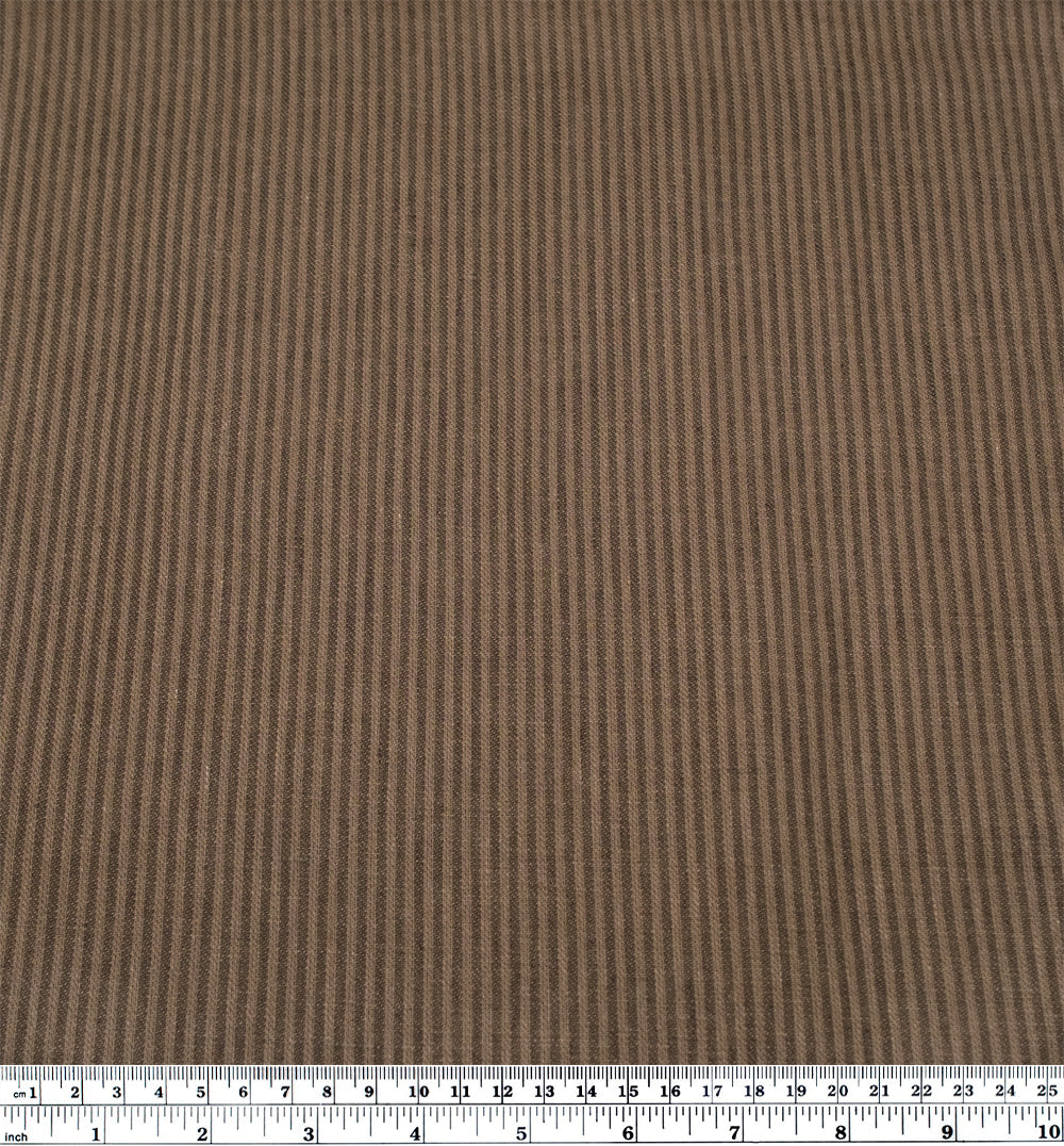 Pinstripe Yarn Dyed Linen Cotton - Mushroom | Blackbird Fabrics
