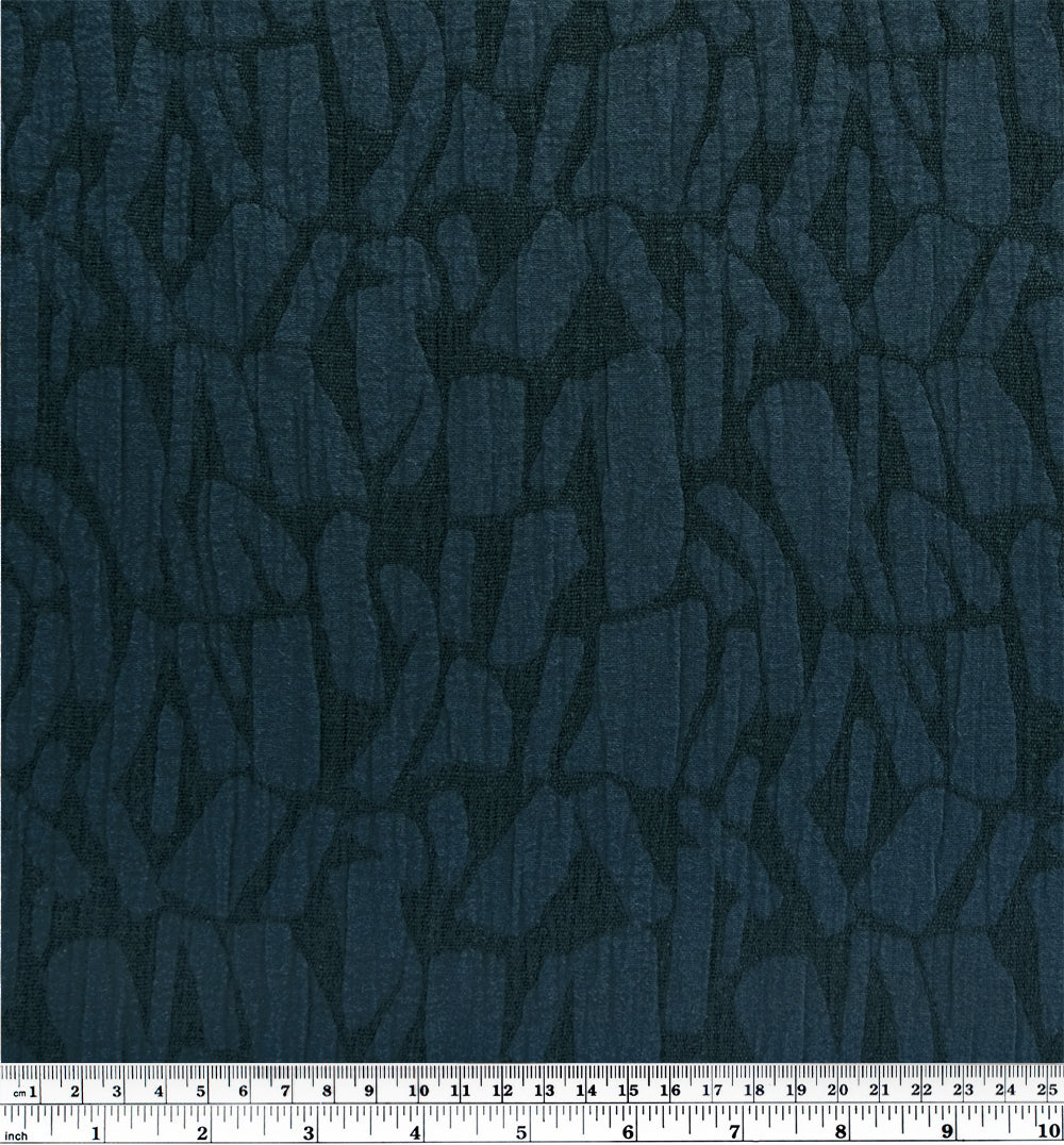 Abstract Textured Cotton Blend Jacquard - Jewel