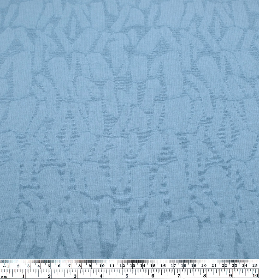 Abstract Textured Cotton Blend Jacquard - Pond | Blackbird Fabrics