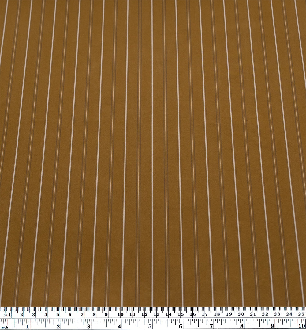 Ledger Stripe Cotton Shirting - Ochre/Ivory | Blackbird Fabrics