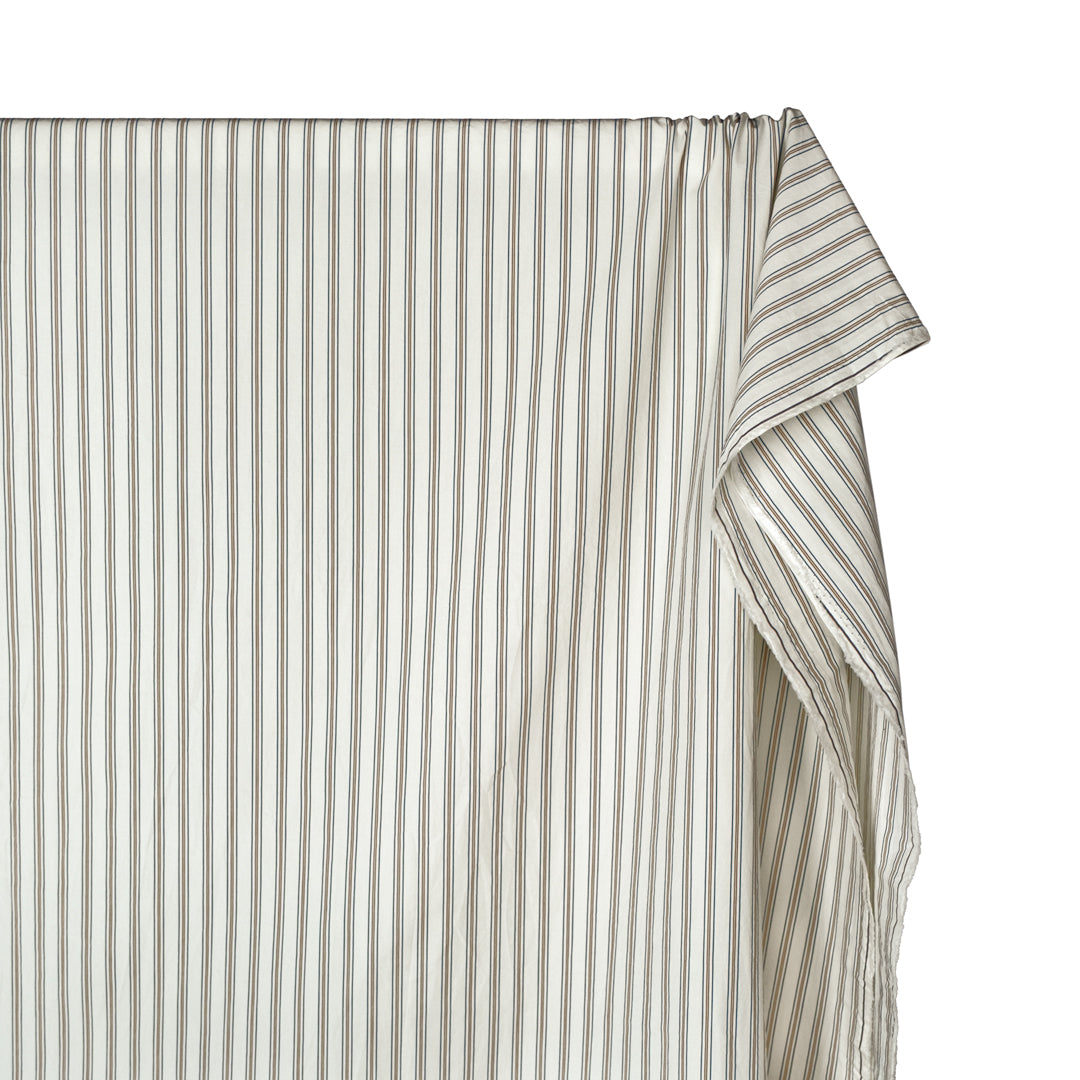Daybreak Striped Cotton Shirting - Ivory/Multi | Blackbird Fabrics