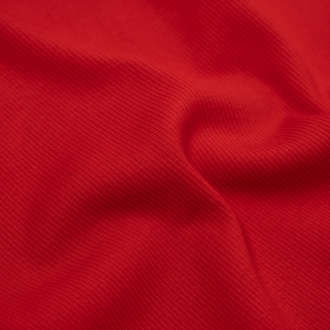 Laidback Cotton Sweatshirt Ribbing - Fire Red | Blackbird Fabrics