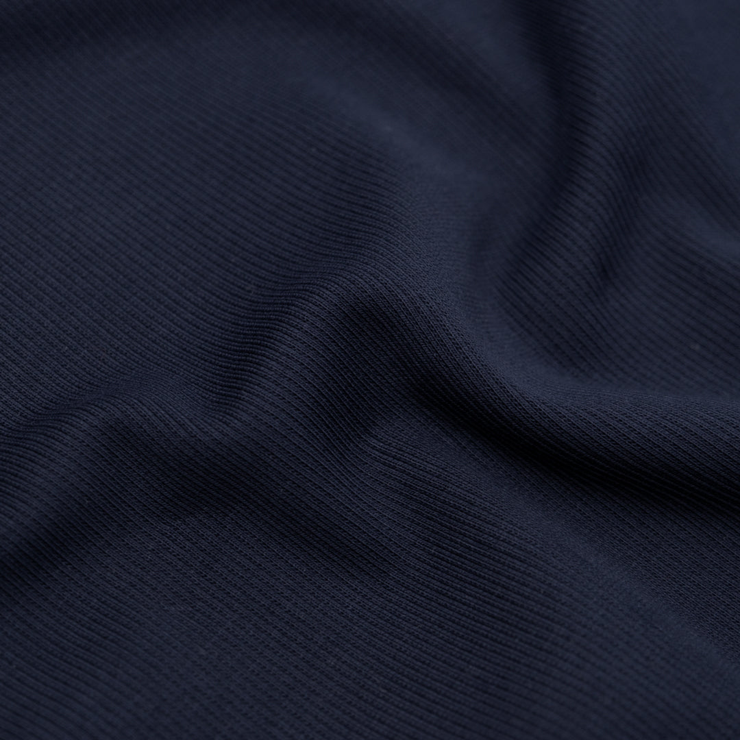 Laidback Cotton Sweatshirt Ribbing - Midnight Blue | Blackbird Fabrics
