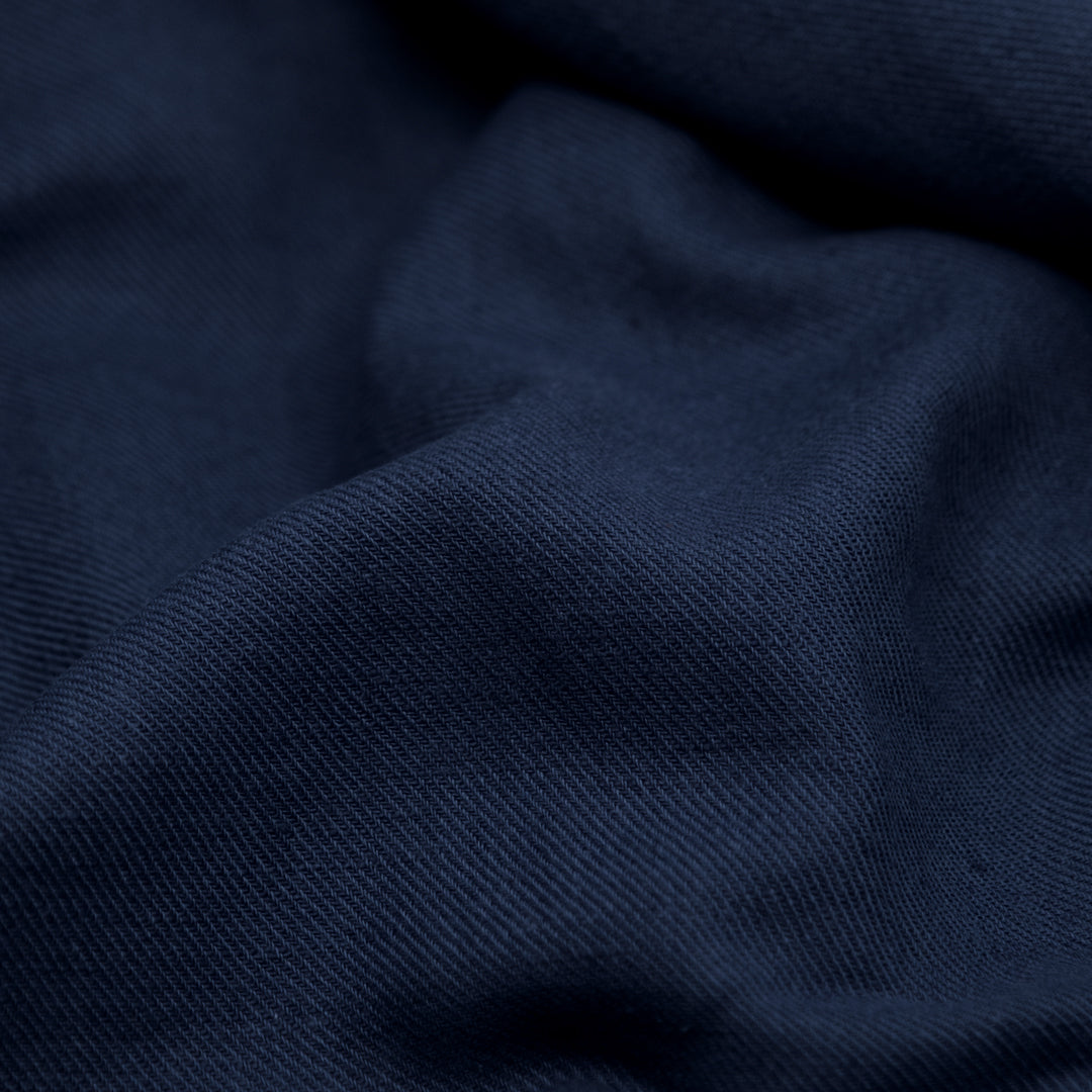 Remnant - 1.9m - Carefree Cotton Linen Twill - Navy *FLAWED*