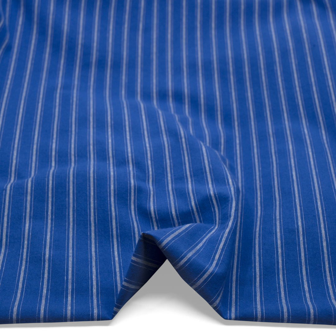 Division Stripe Washed Cotton - Lapis | Blackbird Fabrics