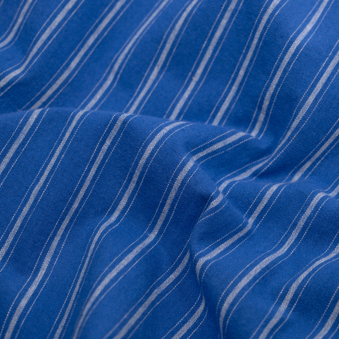Division Stripe Washed Cotton - Lapis | Blackbird Fabrics