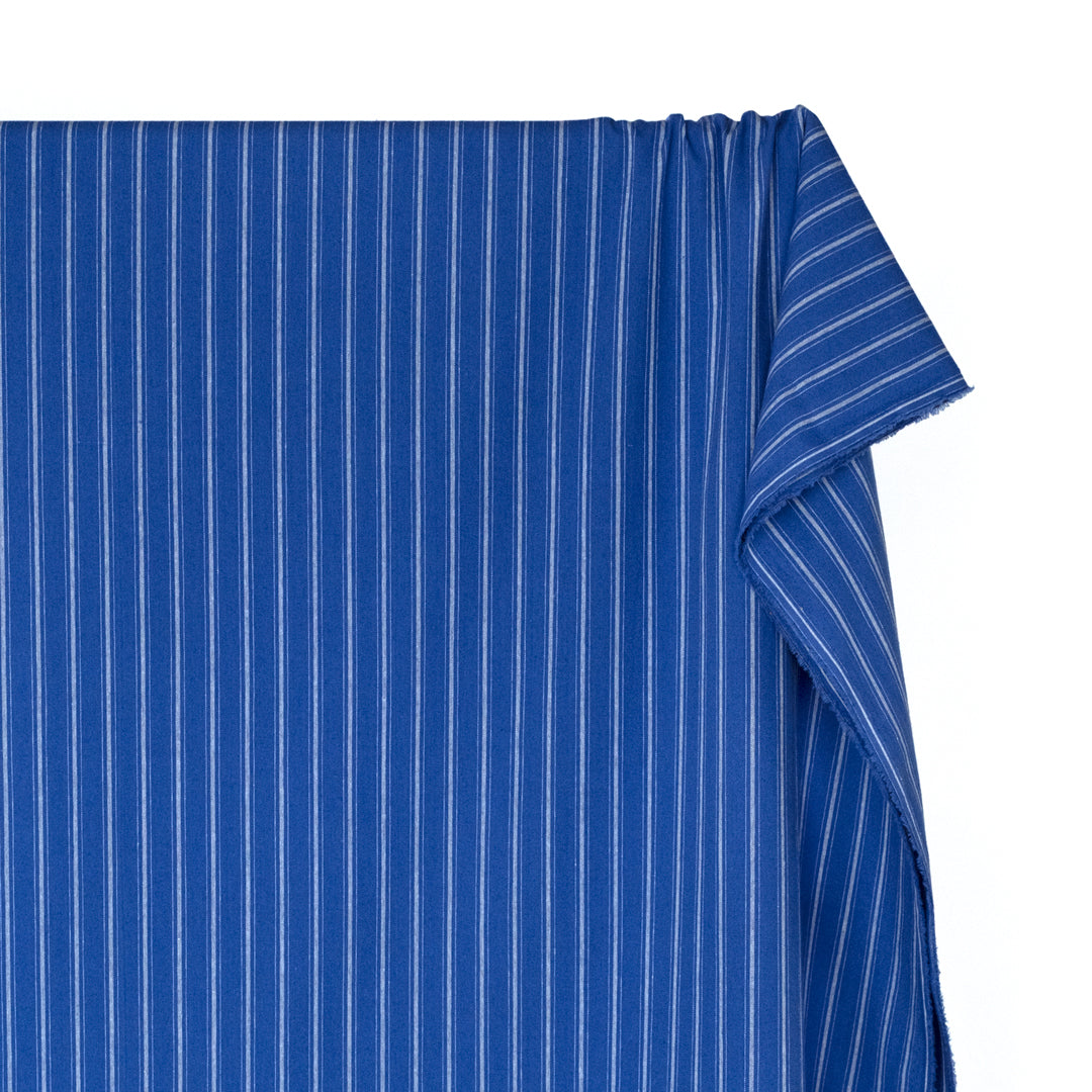 Division Stripe Washed Cotton - Lapis | Blackbird Fabrics