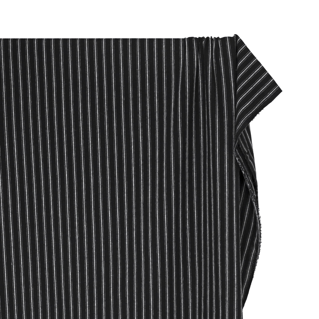 Division Stripe Washed Cotton - Black | Blackbird Fabrics