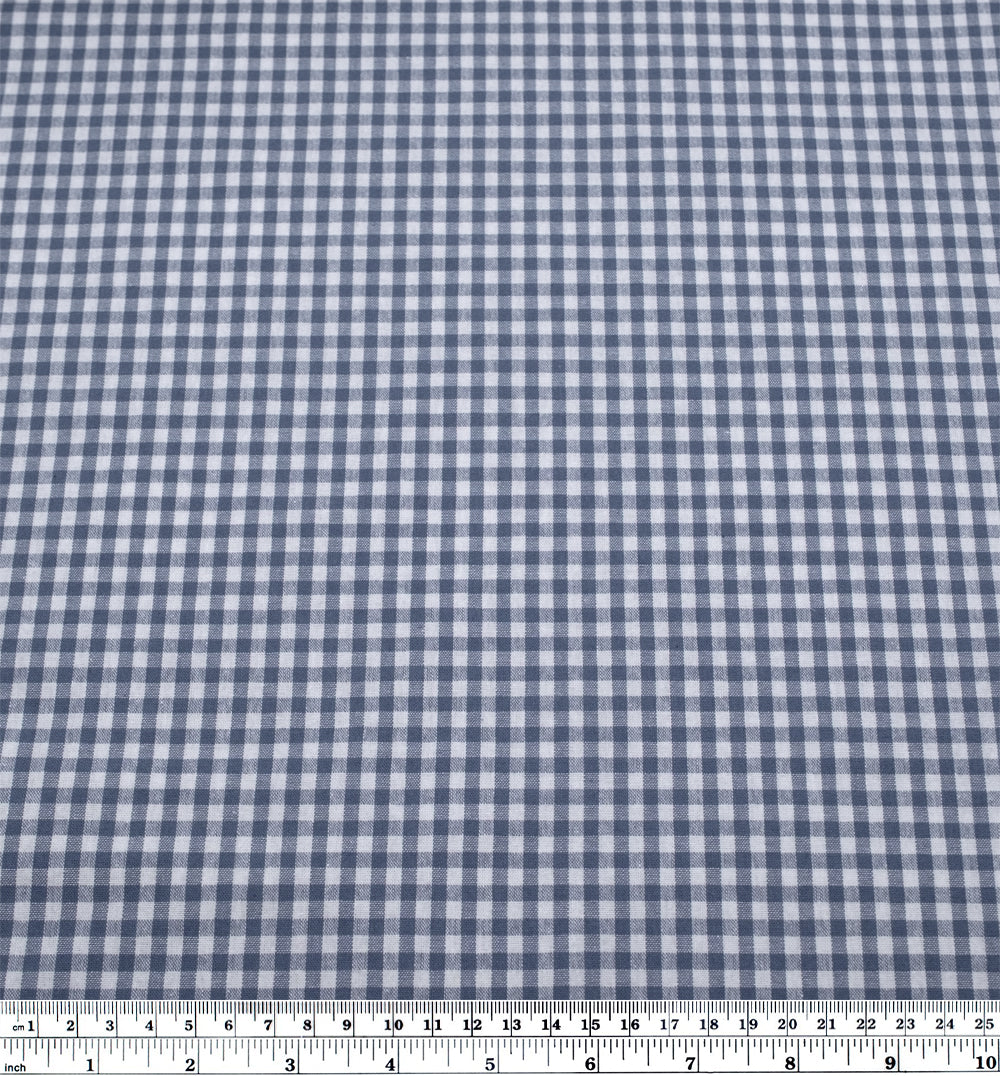 Country Gingham Washed Cotton - Bluestone/White | Blackbird Fabrics