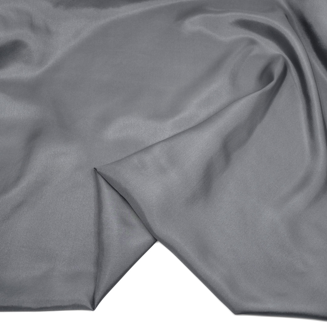 Deadstock Silk Habotai Lining - Deep Silver | Blackbird Fabrics