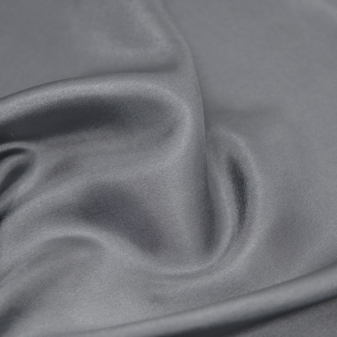 Deadstock Silk Habotai Lining - Deep Silver | Blackbird Fabrics