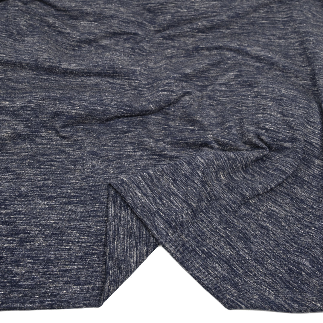 Deadstock Marled Jersey Knit - Heather Navy | Blackbird Fabrics