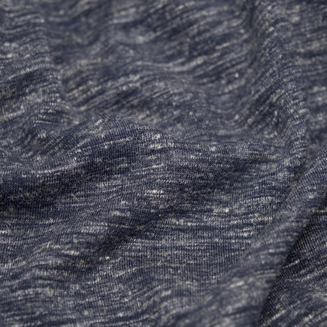 Deadstock Marled Jersey Knit - Heather Navy | Blackbird Fabrics